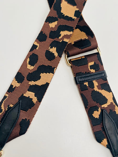 Black and Brown Animal Print Bag Strap