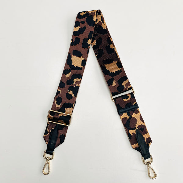 Black and Brown Animal Print Bag Strap