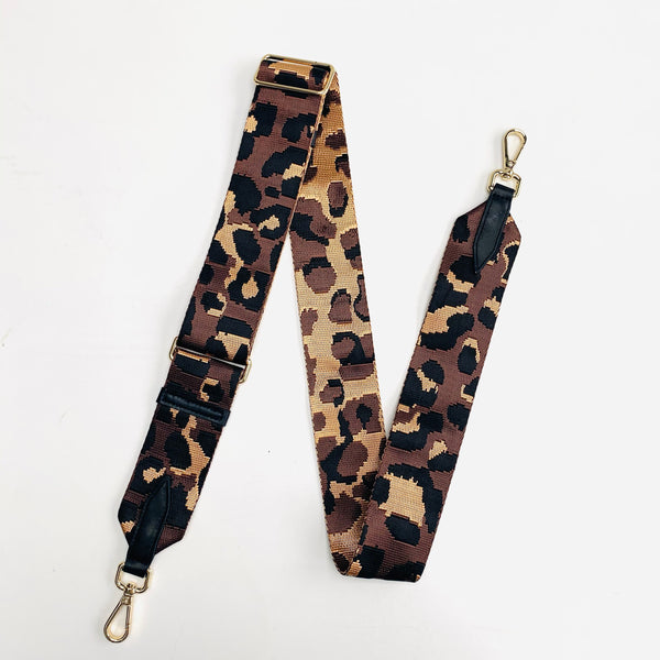 Black and Brown Animal Print Bag Strap