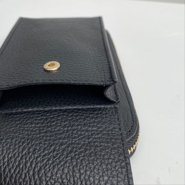 Black Leather Purse / Phone Crossbody