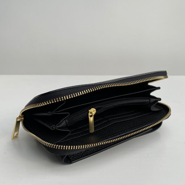 Black Leather Purse / Phone Crossbody