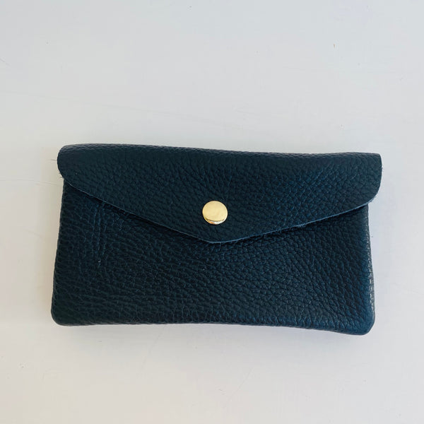 Black Soft Leather Wide Purse