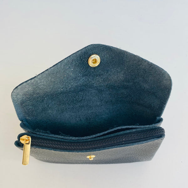 Black Soft Leather Wide Purse