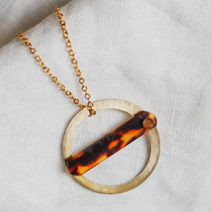 Evolve Brass and Recycled Acetate Hoop Necklace Made by Pivot