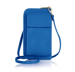 Cobalt Blue Leather Purse / Phone Crossbody