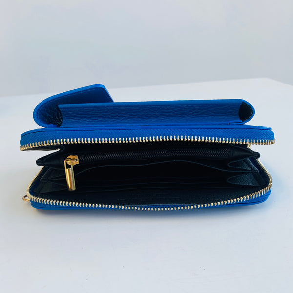 Cobalt Blue Leather Purse / Phone Crossbody