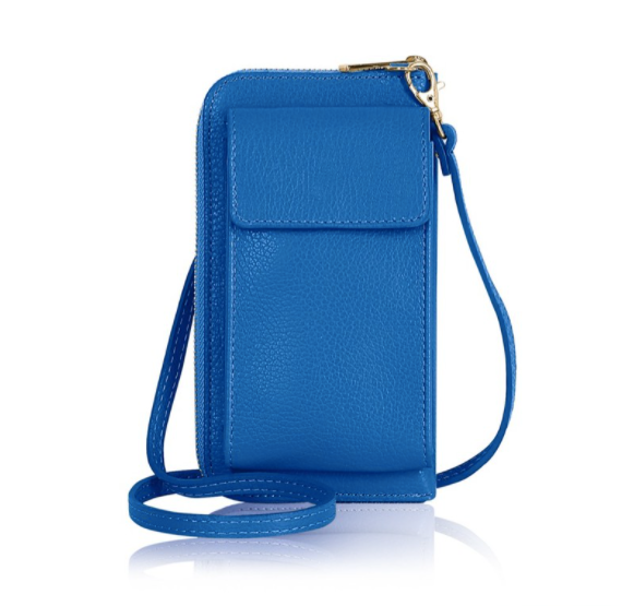 Royal blue leather purse shop