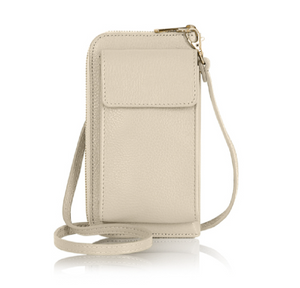 Cream Leather Purse Phone Crossbody Alice s Wonders UK