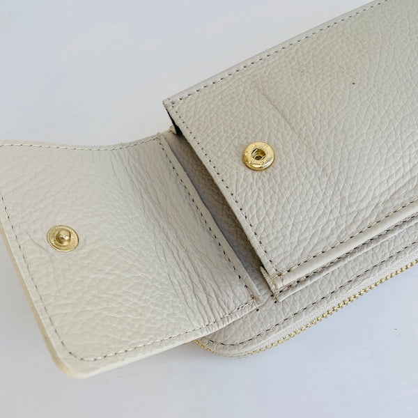 Cream Leather Purse / Phone Crossbody
