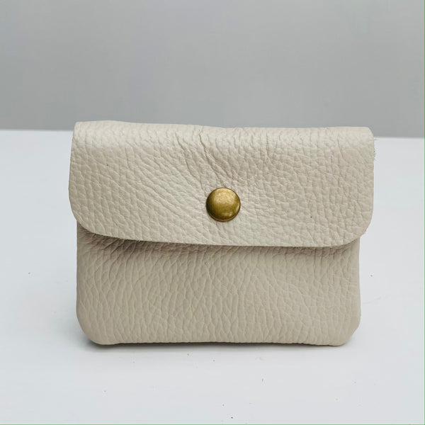 Cream Soft Leather Small Purse