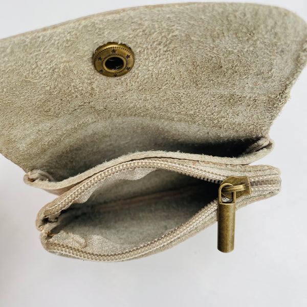 Cream Soft Leather Small Purse