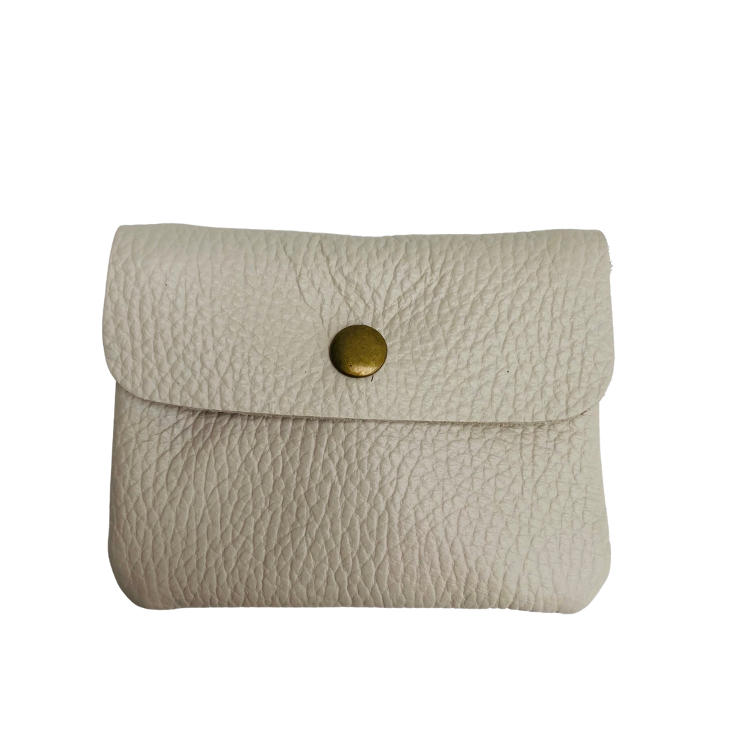 Cream Soft Leather Small Purse