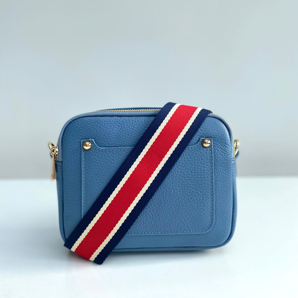 Double zip leather crossbody bag Louis Vuitton Blue in Leather