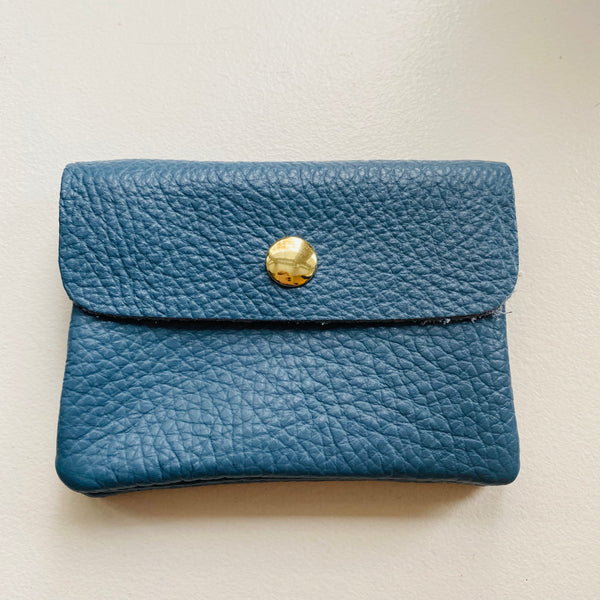 Denim Blue Soft Leather Small Purse