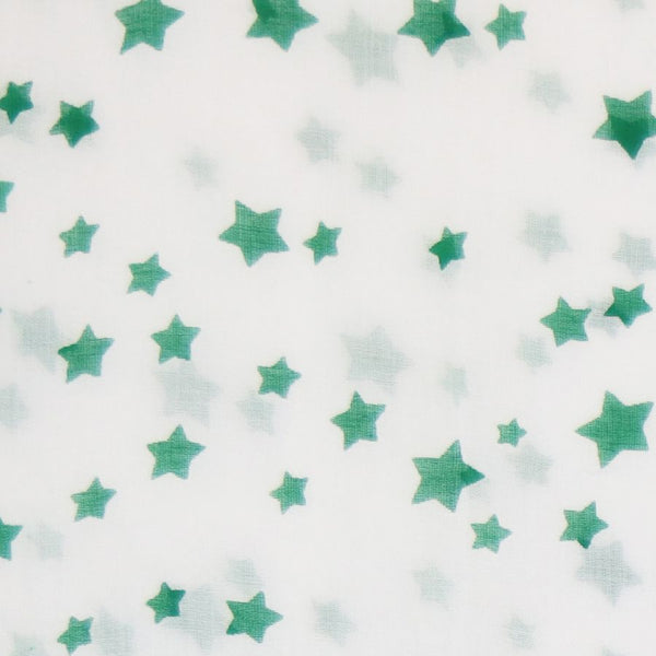 Emerald Green and White Star Summer Scarf