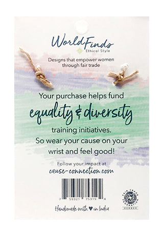 Pink, Teal and Gold Beaded Cause Bracelet - Equality