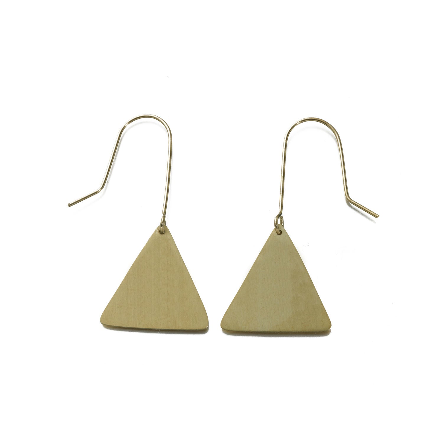 Geometric Triangle Brass Earrings