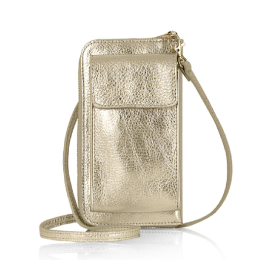 Gold Leather Purse / Phone Crossbody Media 1 of 1