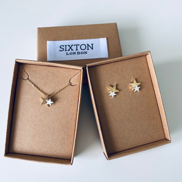 Gold and Silver Star Necklace