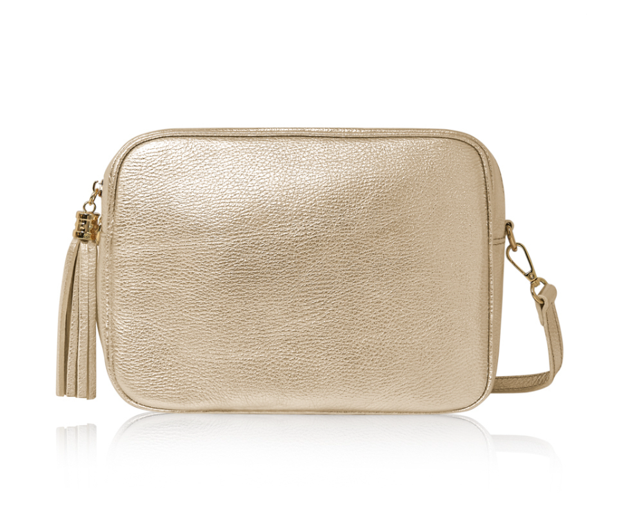 Gold Leather Double Zip Cross Body Bag – Alice's Wonders UK