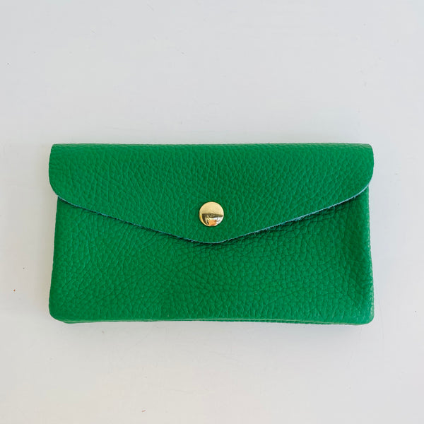 Green Soft Leather Wide Purse