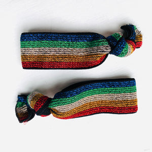 Rainbow Glitter Hair Elastics (Set of Two)