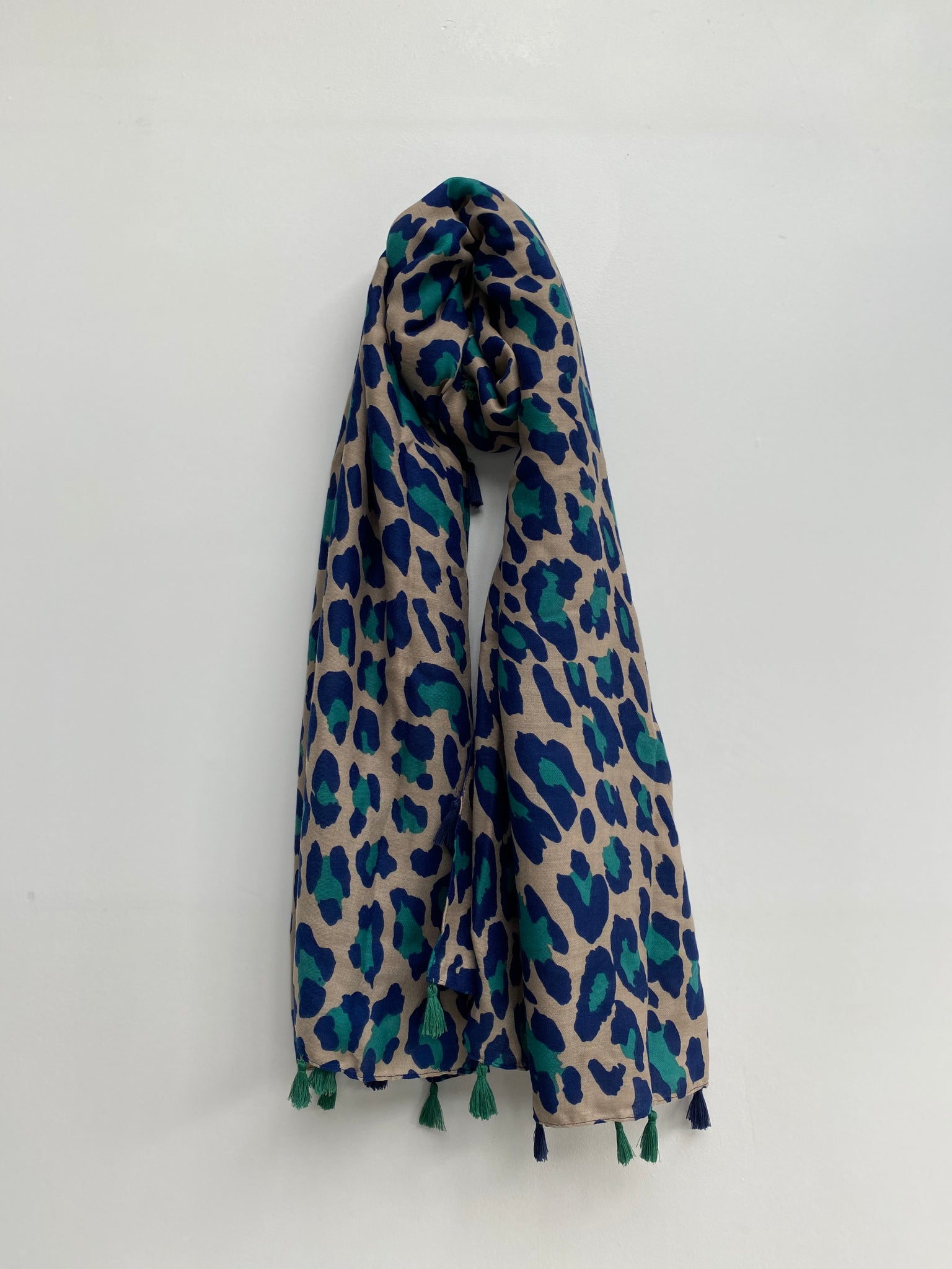 Navy leopard print store scarf