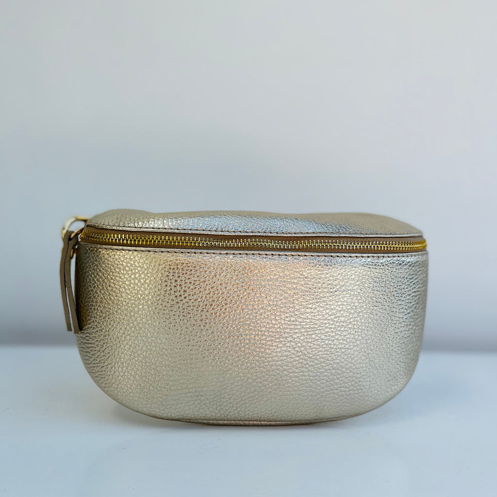 Leather Front Fold Crossbody Bag Gold main image 0