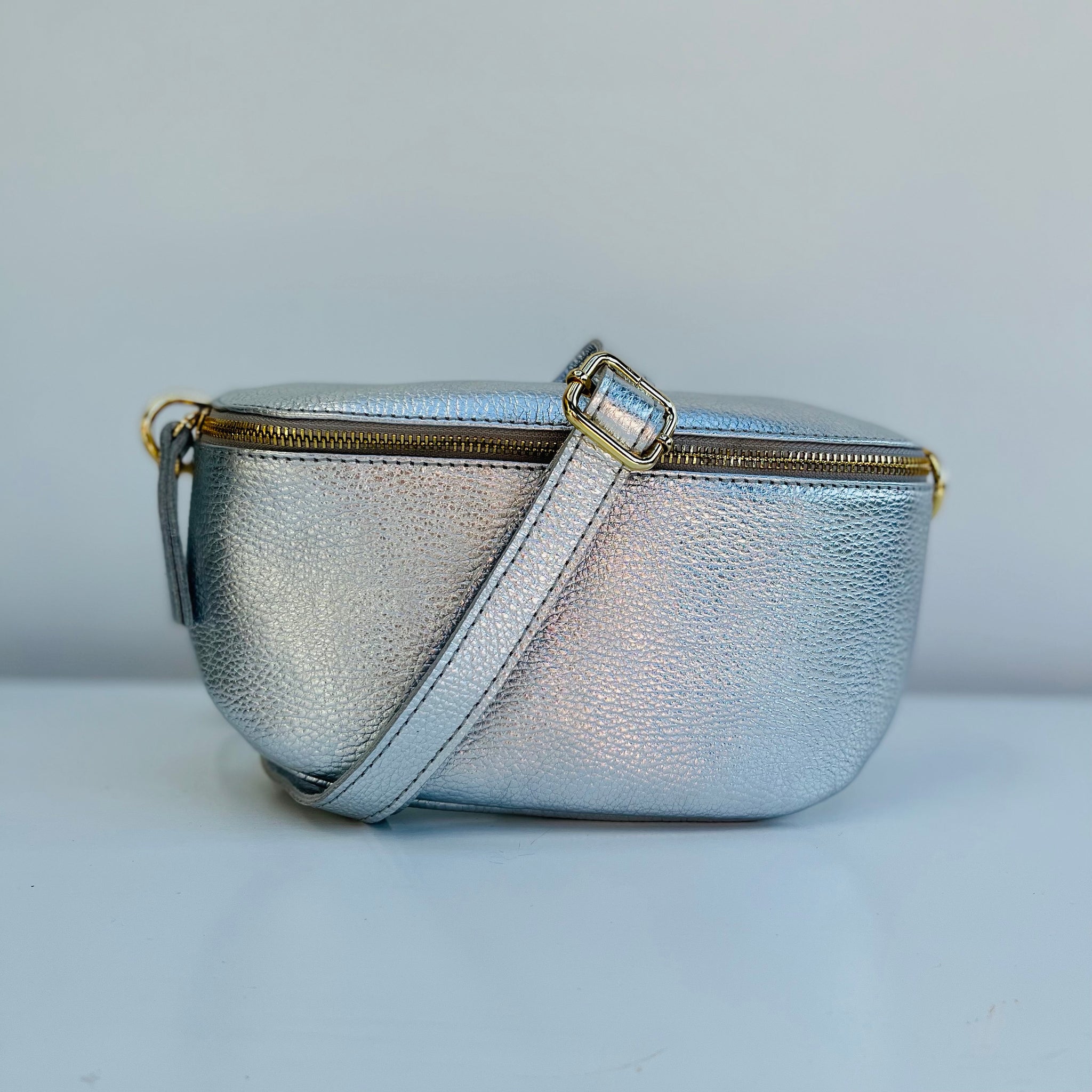 Large Silver Leather Waist Crossbody Bag – Alice's Wonders UK Large Silver Leather Waist Crossbody Bag – Alice's Wonders UK