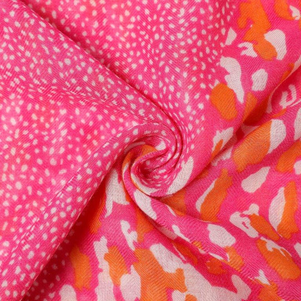 Bright Pink Spot and Animal Print Scarf - Lena Scarf from EcoStyle