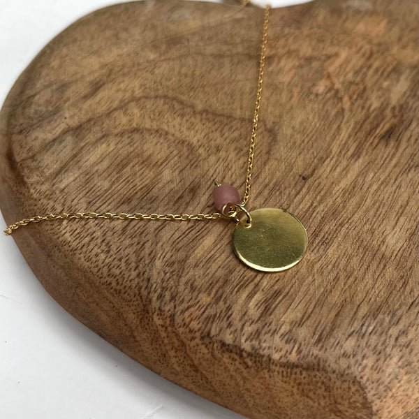 Garden Pendant Dusky Pink Necklace from Just Trade