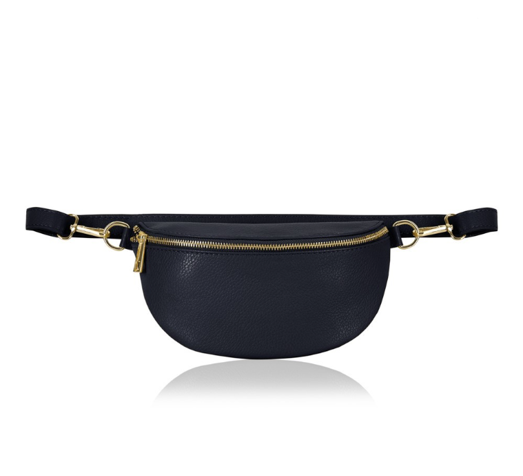 Navy blue on sale leather fanny pack