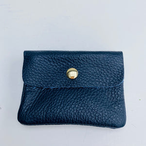 Small navy leather purse deals