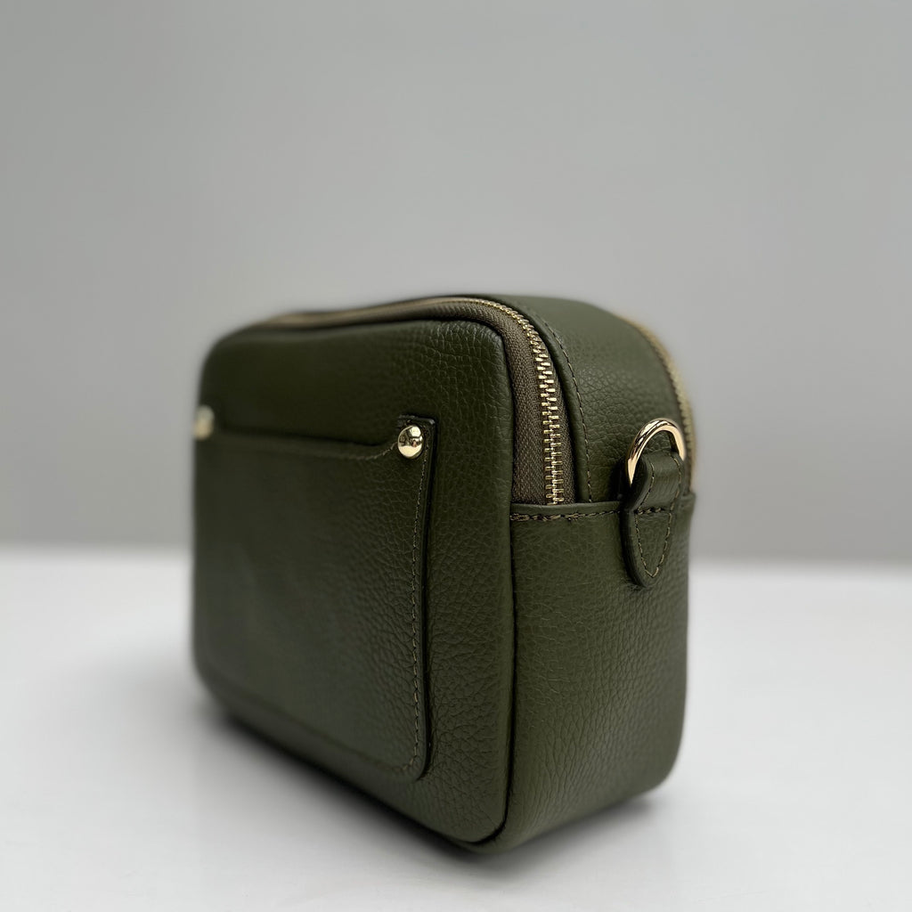 Olive green best sale leather crossbody bag