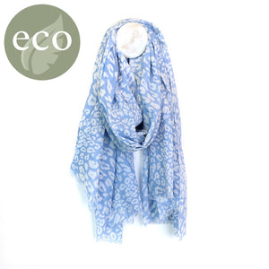 Pale Blue Animal Print Cotton Scarf from Peace of Mind