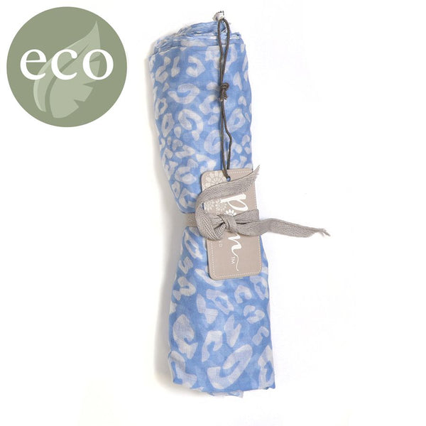 Pale Blue Animal Print Cotton Scarf from Peace of Mind
