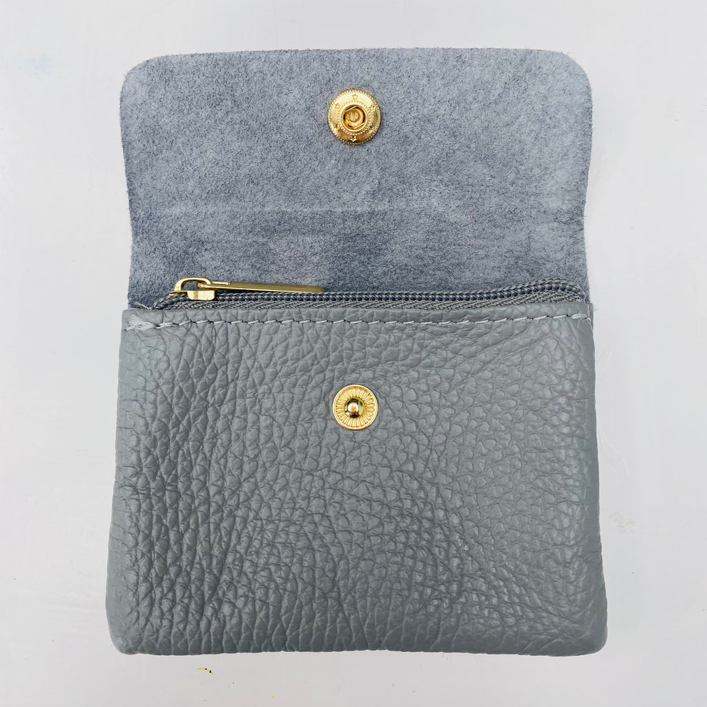 Pale Grey Soft Leather Small Purse Alice s Wonders UK