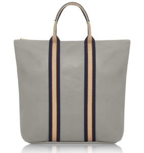 Pale Grey Leather Tote Backpack