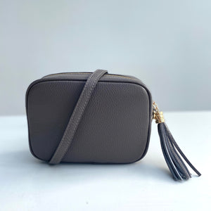 Putty Leather Tassel Cross Body Bag