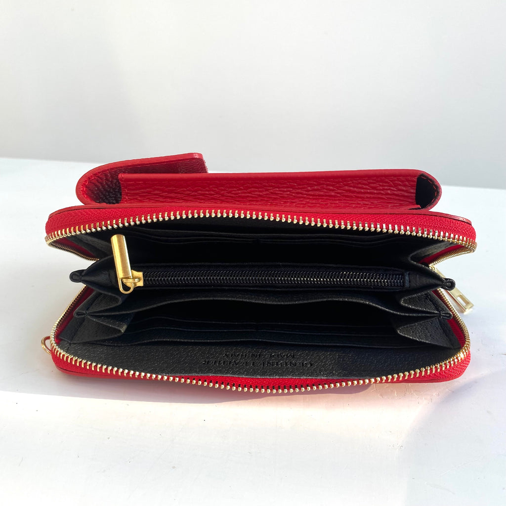 Red Leather Purse Phone Crossbody Alice s Wonders UK
