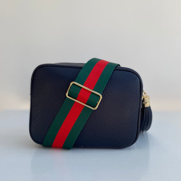 Green and Red Stripe Bag Strap