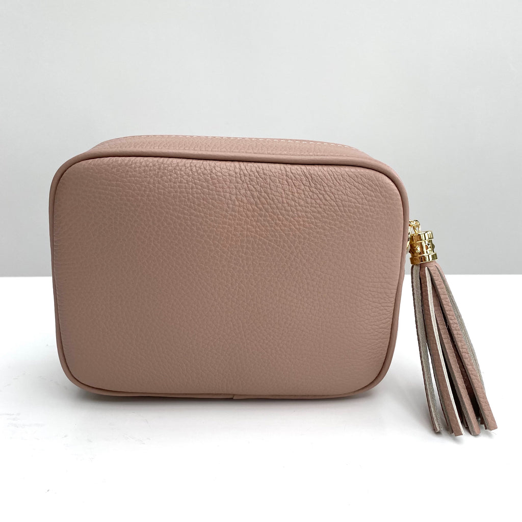 Rose Pink Leather Tassel Cross Body Bag Alice s Wonders UK