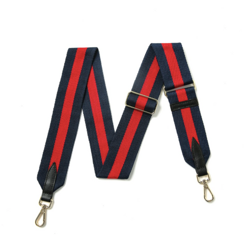 Navy and Red Stripe Bag Strap