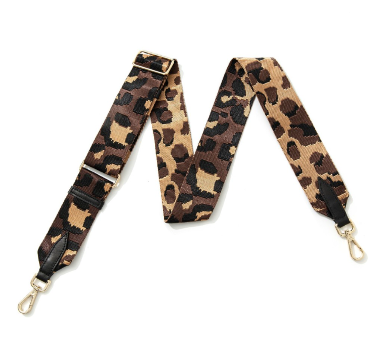 Black and Brown Animal Print Bag Strap