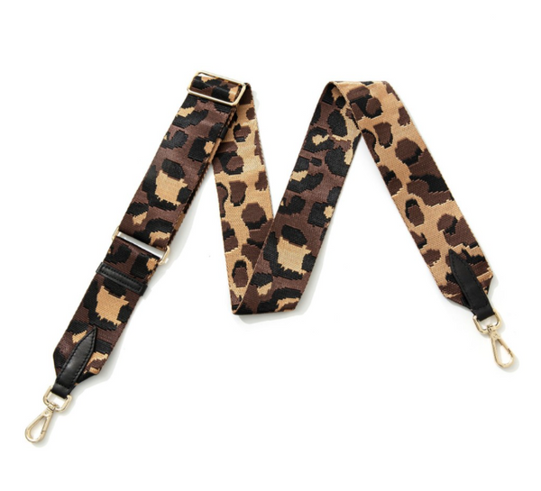 Black and Brown Animal Print Bag Strap