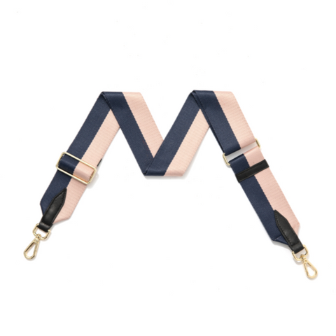 Navy and Blush Stripe Bag Strap