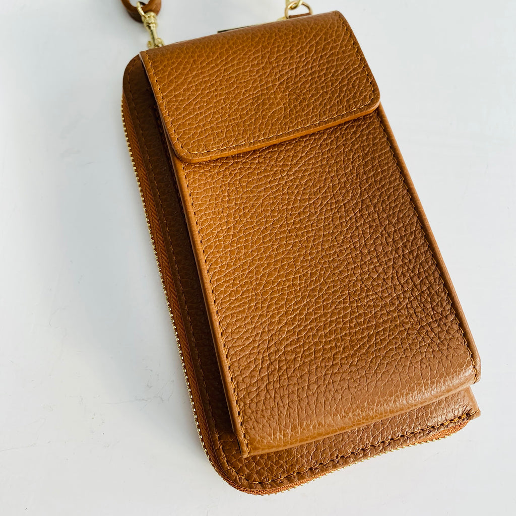 Tan leather purse hotsell