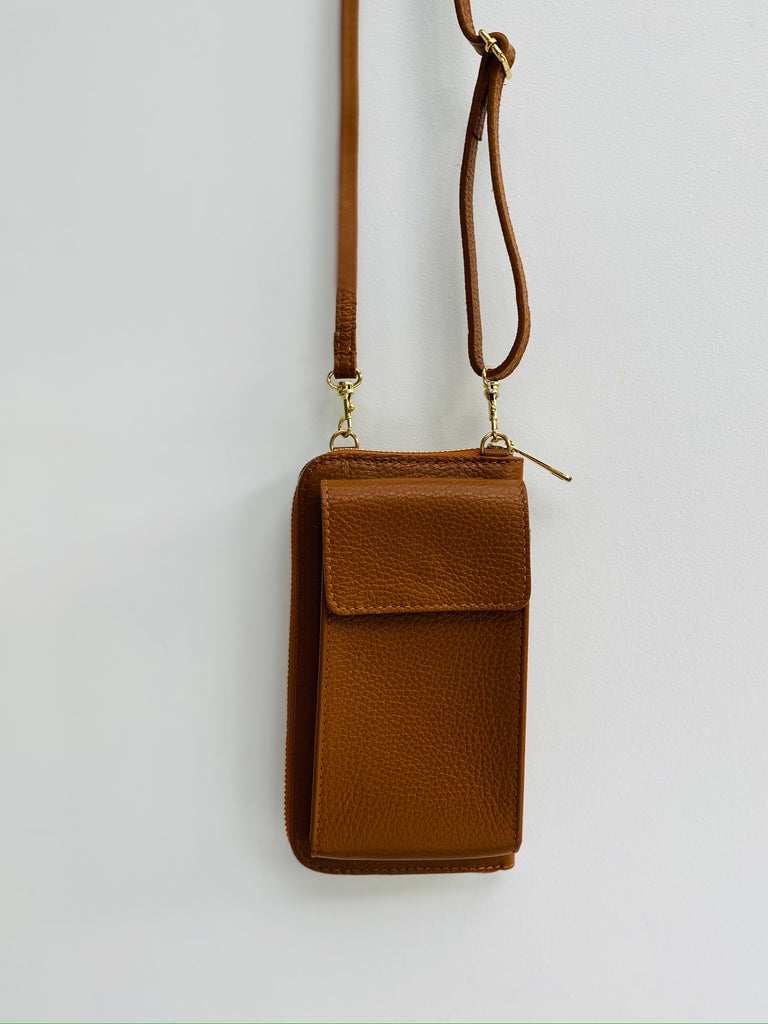 Leather mobile phone sales crossbody bag uk