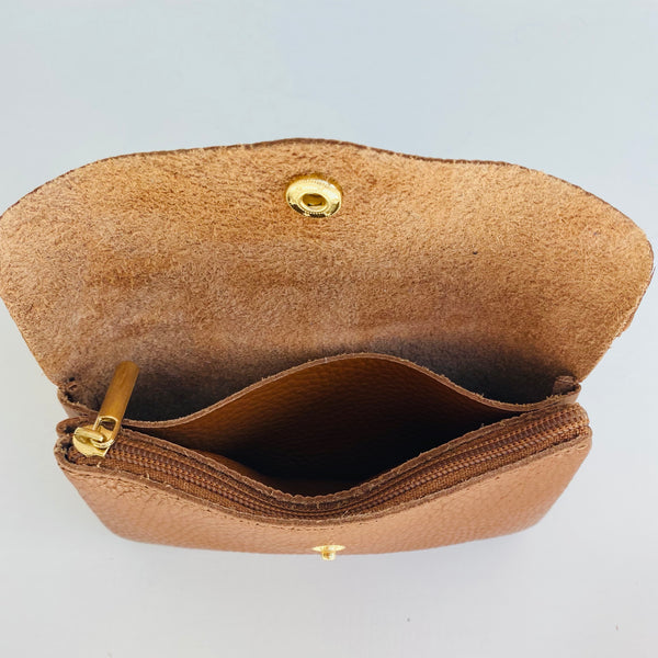 Tan Soft Leather Wide Purse