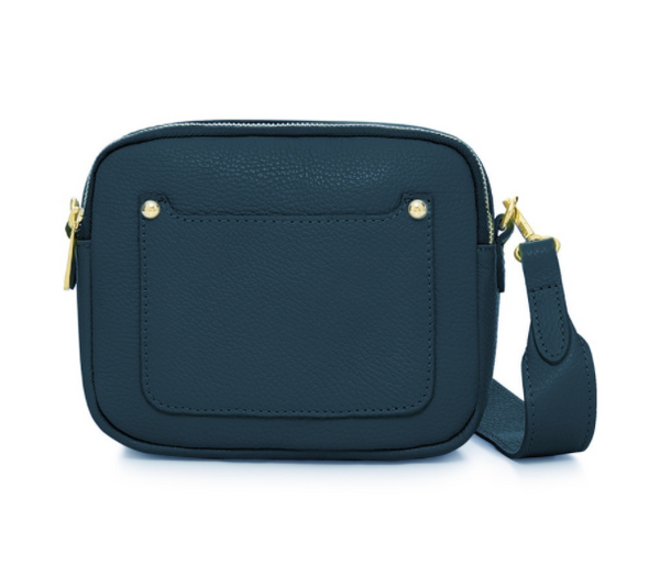 Teal Leather Double Zip Cross Body Bag